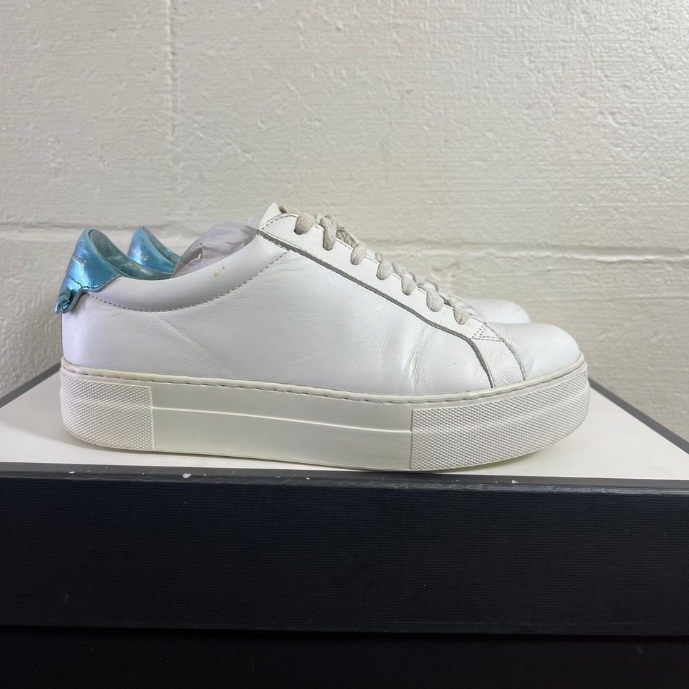 Givenchy Urban Street White Blue Leather Sneaker Lace up Women's 36.5 EU/6.5 US